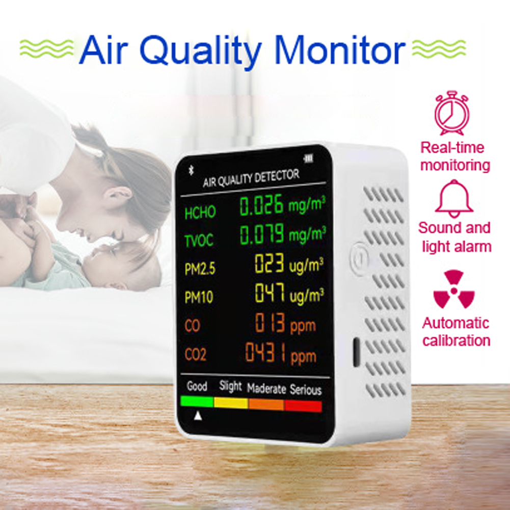 6 in 1 PM2.5 PM10 HCHO TVOC CO CO2  , C..
